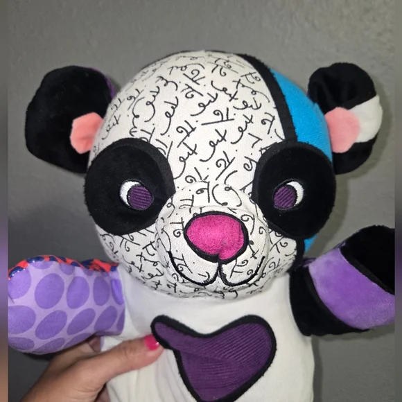Britto Popplush Jackson Panda Bear By Artist Romero Britto - Picture 3 of 15
